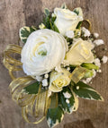 White Ronanculas Wrist Corsage