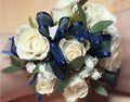 Grand Blue and White Wrist Corsage