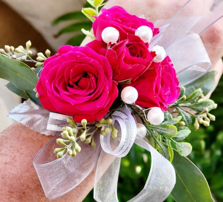 Hot Pink Wrist Corsage