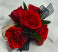 Black and Red Rose Wrist Corsage